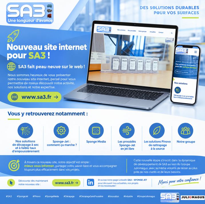 SA3 - SPONGE JET vous dévoile son nouveau site internet !